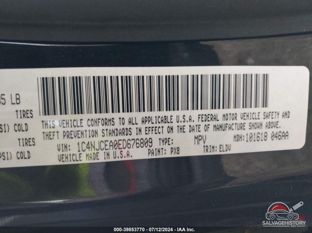 1C4NJCEA0ED676809 2014 JEEP COMPASS photo no. 9