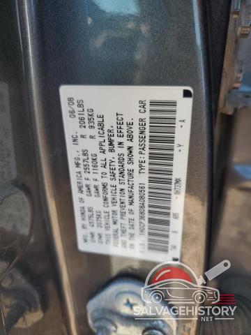 1HGCP36808A080561 2008 HONDA ACCORD photo no. 12