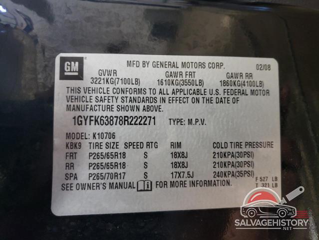 1GYFK63878R222271 2008 CADILLAC ESCALADE photo no. 13