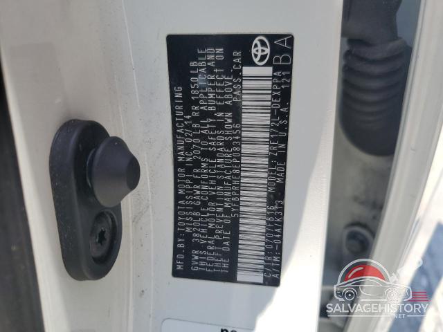 5YFBPRHE8EP083456 2014 TOYOTA COROLLA photo no. 12