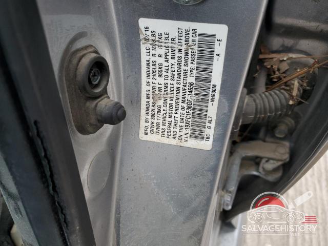 19XFC1F36GE014656 2016 HONDA CIVIC photo no. 12
