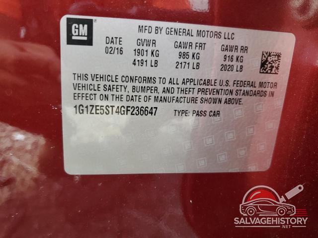 1G1ZE5ST4GF236647 2016 CHEVROLET MALIBU photo no. 12
