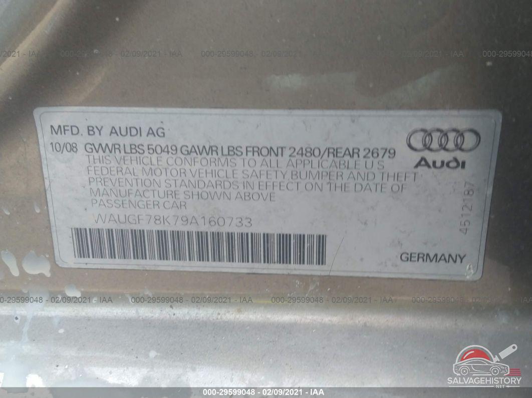 WAUGF78K79A160733 2009 AUDI A4 photo no. 9