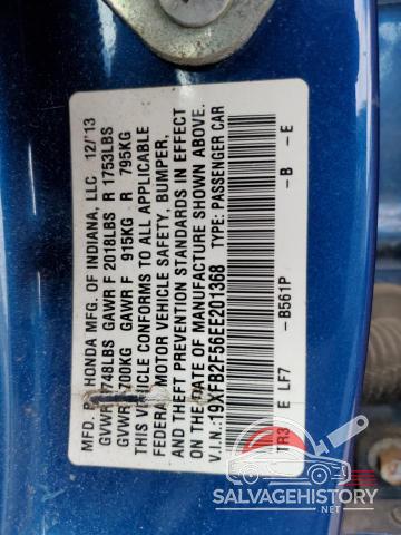 19XFB2F56EE201368 2014 HONDA CIVIC photo no. 13
