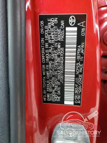 JTDBT903594047058 2009 TOYOTA YARIS photo no. 12