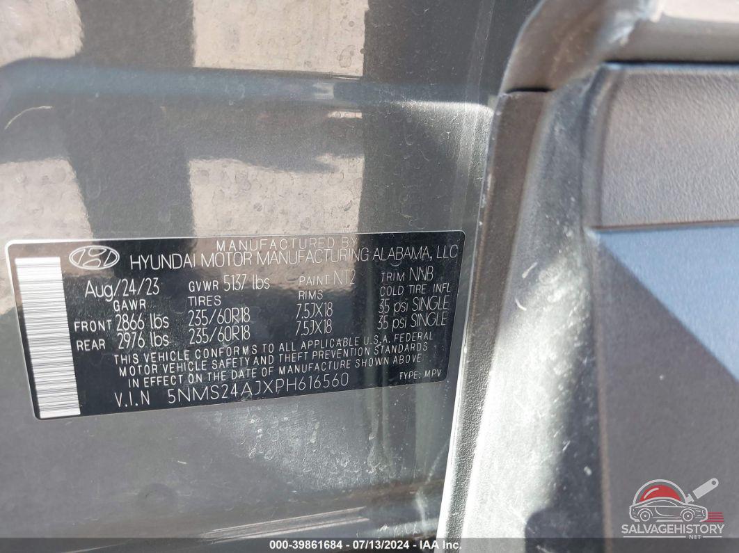 5NMS24AJXPH616560 2023 HYUNDAI SANTA FE photo no. 9