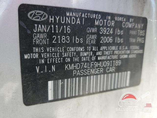 KMHD74LF9HU091189 2017 HYUNDAI ELANTRA photo no. 12