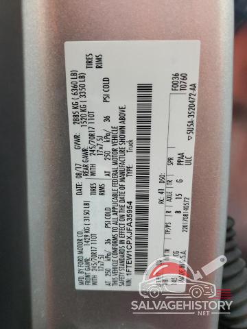 1FTEW1CPXJFA35954 2018 FORD F-150 photo no. 12