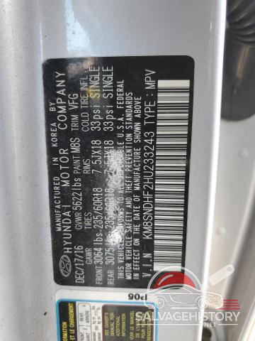 KM8SNDHF2HU233243 2017 HYUNDAI SANTA FE photo no. 14