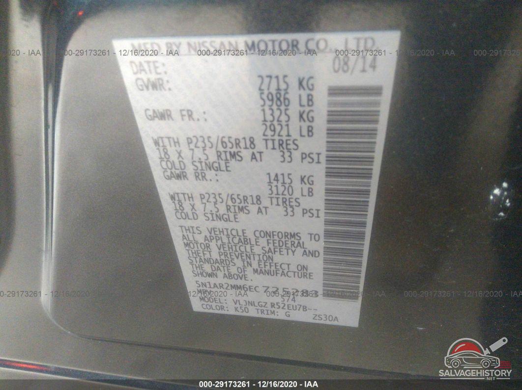 5N1AR2MM6EC725283 2014 NISSAN PATHFINDER photo no. 9