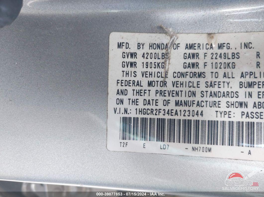 1HGCR2F34EA123044 2014 HONDA ACCORD photo no. 9