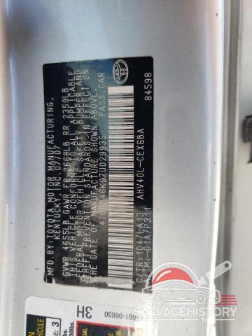 4T1BB46K97U029935 2007 TOYOTA CAMRY photo no. 12