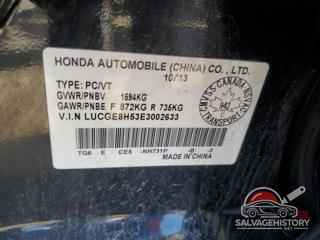 LUCGE8H53E3002633 2014 HONDA FIT photo no. 13