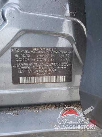 5NPEB4AC7BH035768 2011 HYUNDAI SONATA photo no. 12