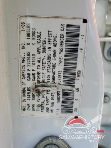 1HGCM56896A072573 2006 HONDA ACCORD photo no. 12