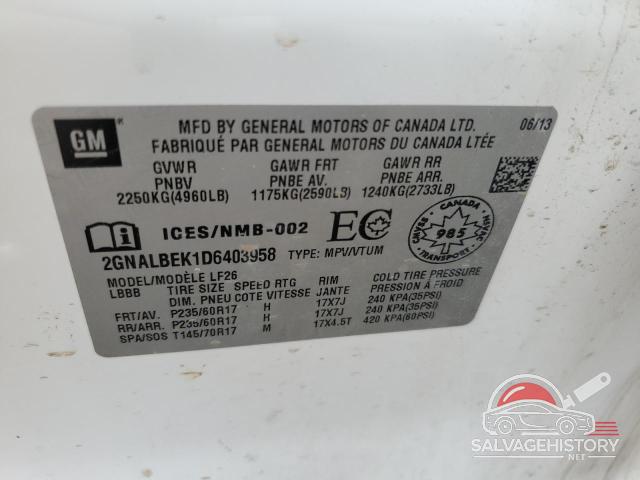 2GNALBEK1D6403958 2013 CHEVROLET EQUINOX photo no. 13