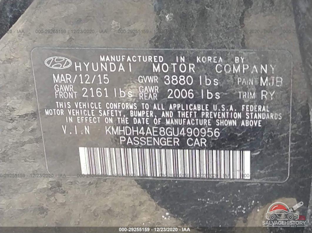 KMHDH4AE8GU490956 2016 HYUNDAI ELANTRA photo no. 9