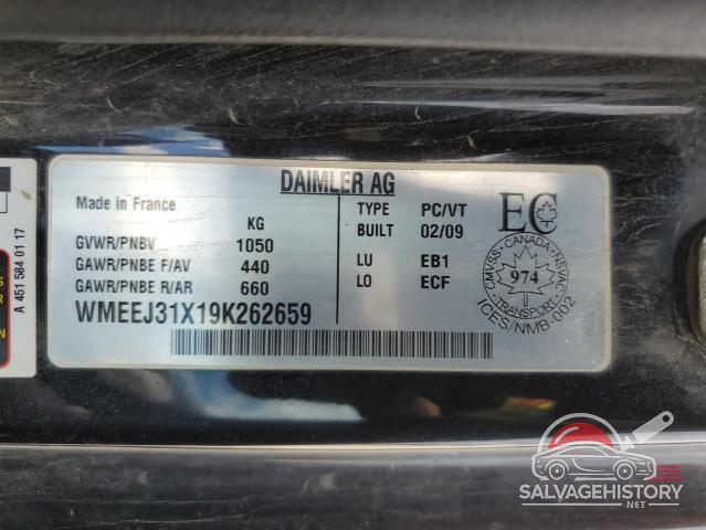 WMEEJ31X19K262659 2009 SMART FORTWO photo no. 13