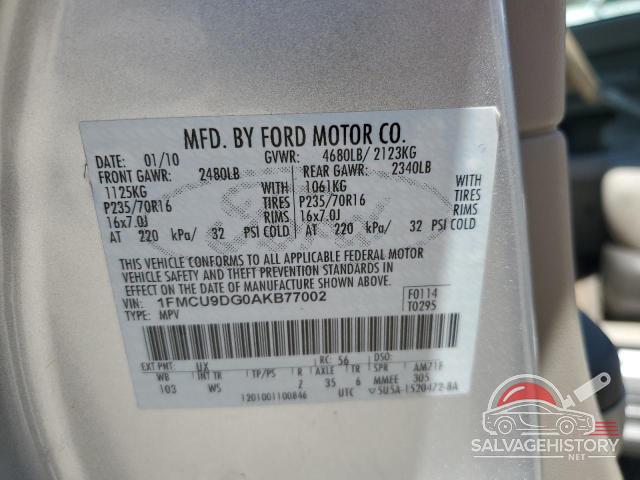 1FMCU9DG0AKB77002 2010 FORD ESCAPE photo no. 13