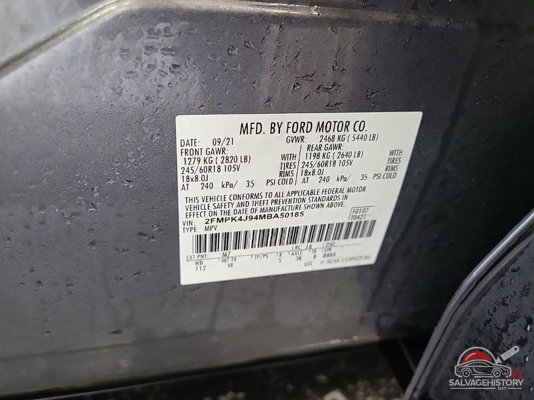 2FMPK4J94MBA50185 2021 FORD EDGE photo no. 5