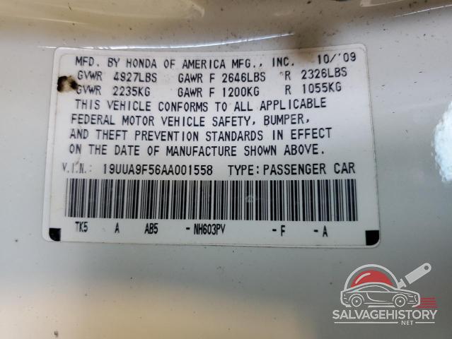 19UUA9F56AA001558 2010 ACURA TL photo no. 12