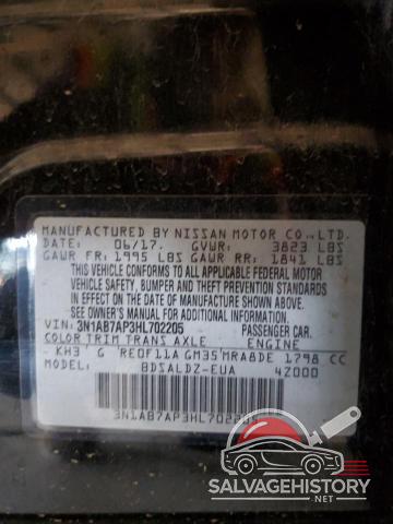 3N1AB7AP3HL702205 2017 NISSAN SENTRA photo no. 13