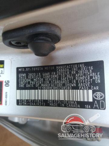 2T1BURHE8HC748580 2017 TOYOTA COROLLA photo no. 12