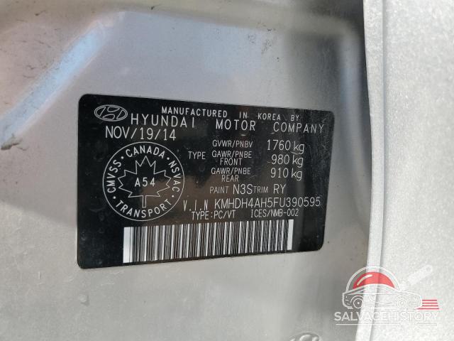 KMHDH4AH5FU390595 2015 HYUNDAI ELANTRA photo no. 12