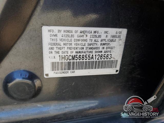 1HGCM56855A126563 2005 HONDA ACCORD photo no. 12