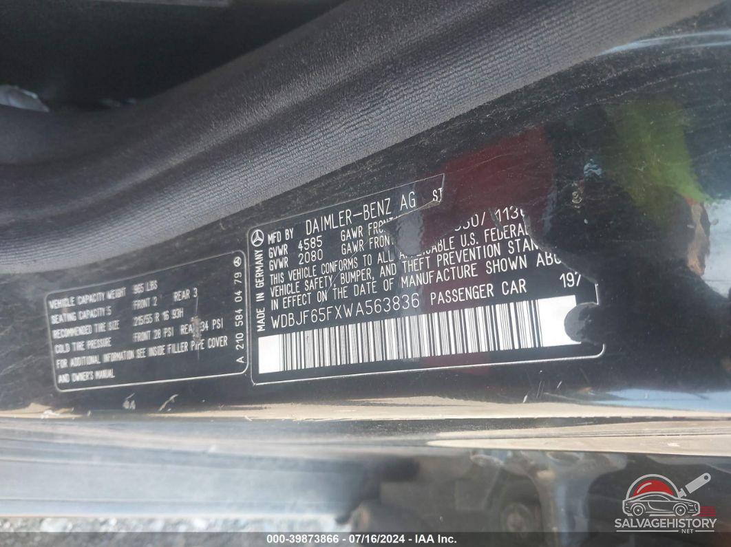 WDBJF65FXWA563836 1998 MERCEDES-BENZ E 320 photo no. 9