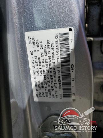 1HGCM55707A186813 2007 HONDA ACCORD photo no. 13