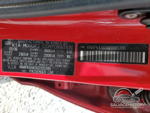 KNAFK4A65G5595386 2016 KIA FORTE photo no. 13