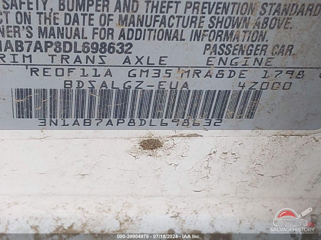 3N1AB7AP8DL698632 2013 NISSAN SENTRA photo no. 9