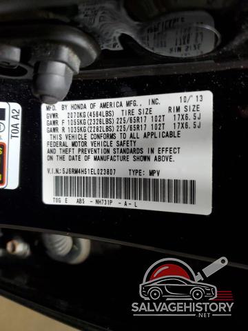 5J6RM4H51EL023807 2014 HONDA CRV photo no. 13