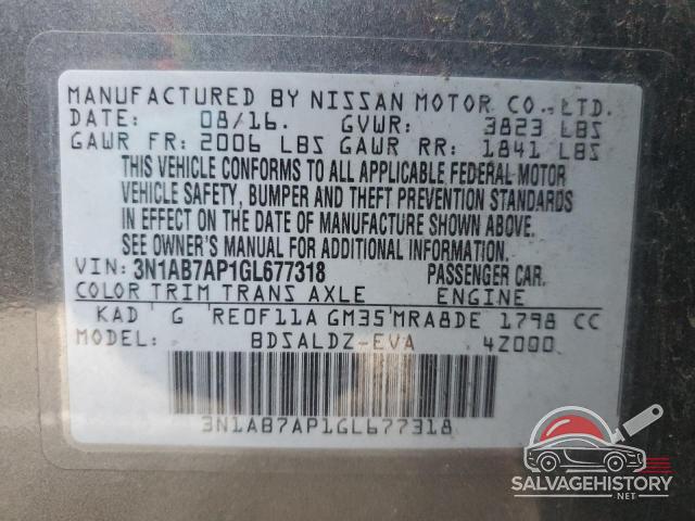 3N1AB7AP1GL677318 2016 NISSAN SENTRA photo no. 12