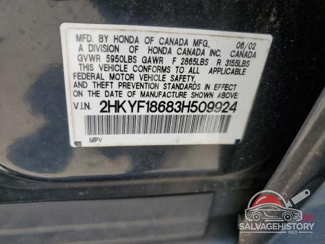 2HKYF18683H509924 2003 HONDA PILOT photo no. 13