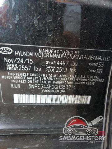 5NPE34AF0GH353214 2016 HYUNDAI SONATA photo no. 12