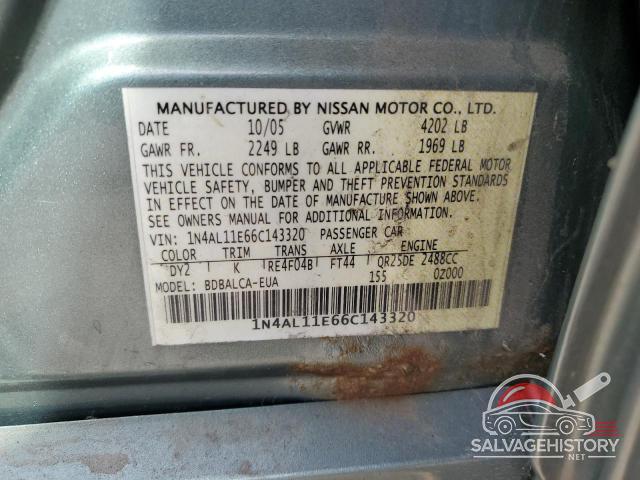 1N4AL11E66C143320 2006 NISSAN ALTIMA photo no. 12