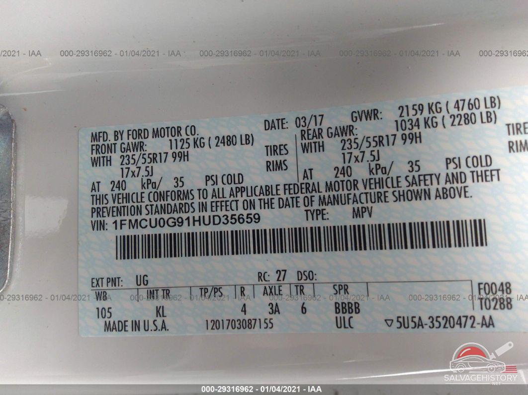 1FMCU0G91HUD35659 2017 FORD ESCAPE photo no. 9