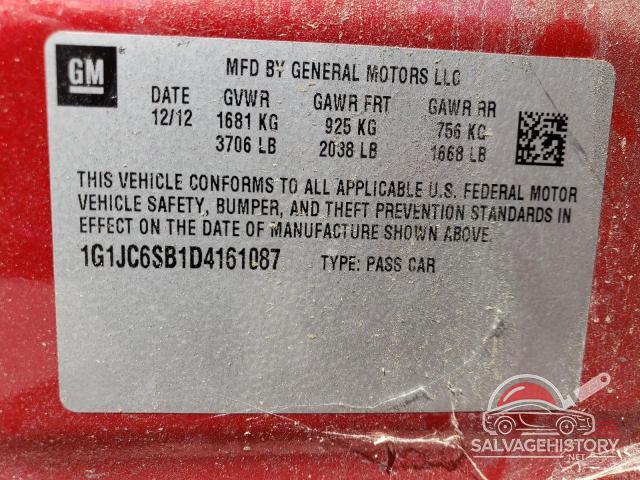 1G1JC6SB1D4161087 2013 CHEVROLET SONIC photo no. 12