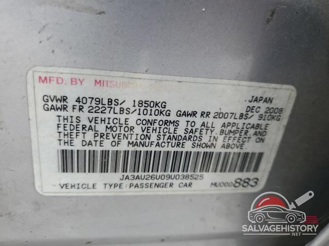 JA3AU26U09U038525 2009 MITSUBISHI LANCER photo no. 12