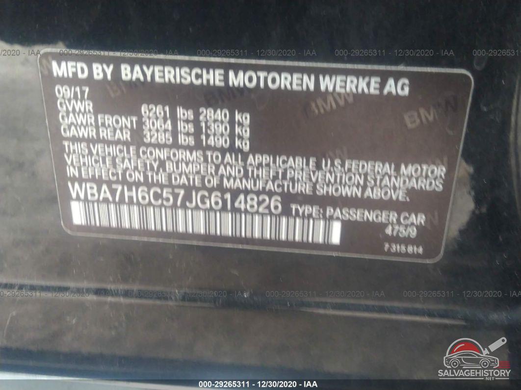 WBA7H6C57JG614826 2018 BMW 7 SERIES photo no. 9