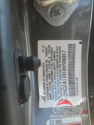 2HGFA16918H506917 2008 HONDA CIVIC photo no. 12