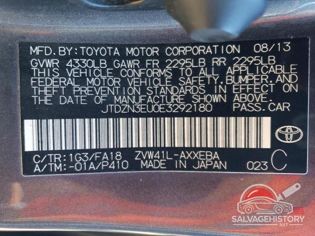 JTDZN3EU0E3292180 2014 TOYOTA PRIUS photo no. 12