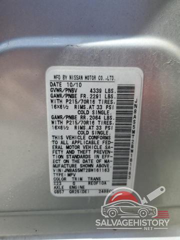 JN8AS5MT2BW161163 2011 NISSAN ROGUE photo no. 13