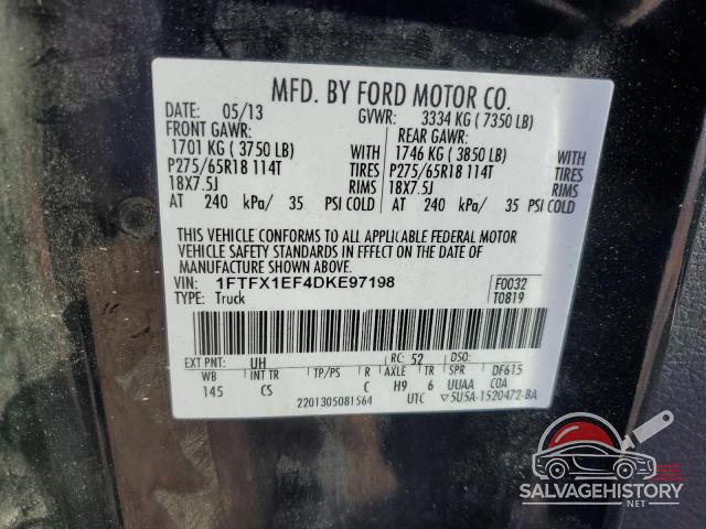 1FTFX1EF4DKE97198 2013 FORD F-150 photo no. 12