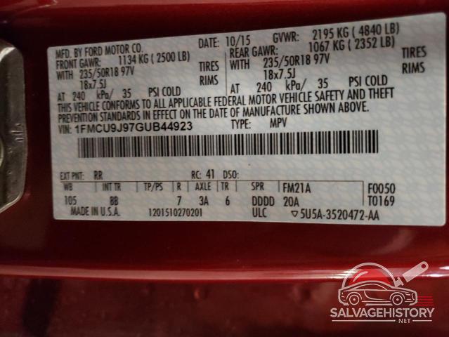 1FMCU9J97GUB44923 2016 FORD ESCAPE photo no. 13