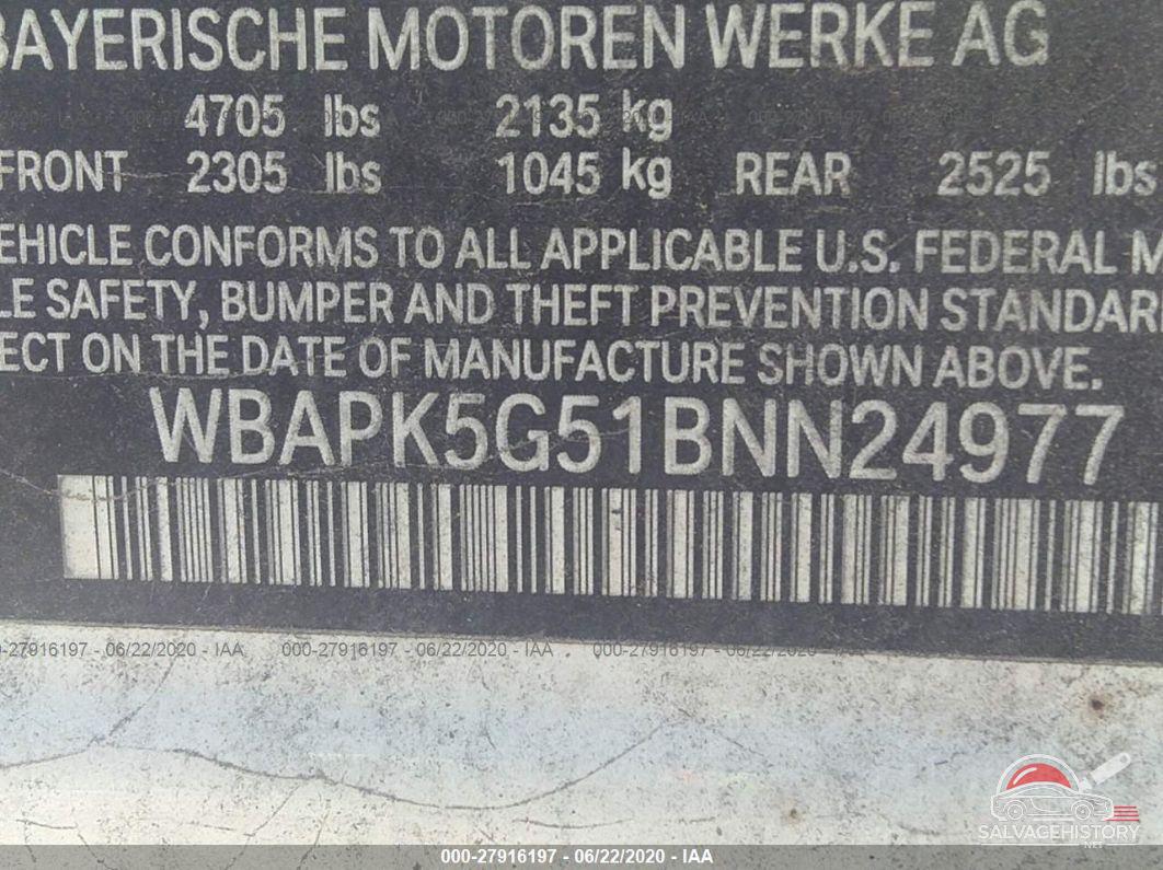 WBAPK5G51BNN24977 2011 BMW 3 SERIES photo no. 9