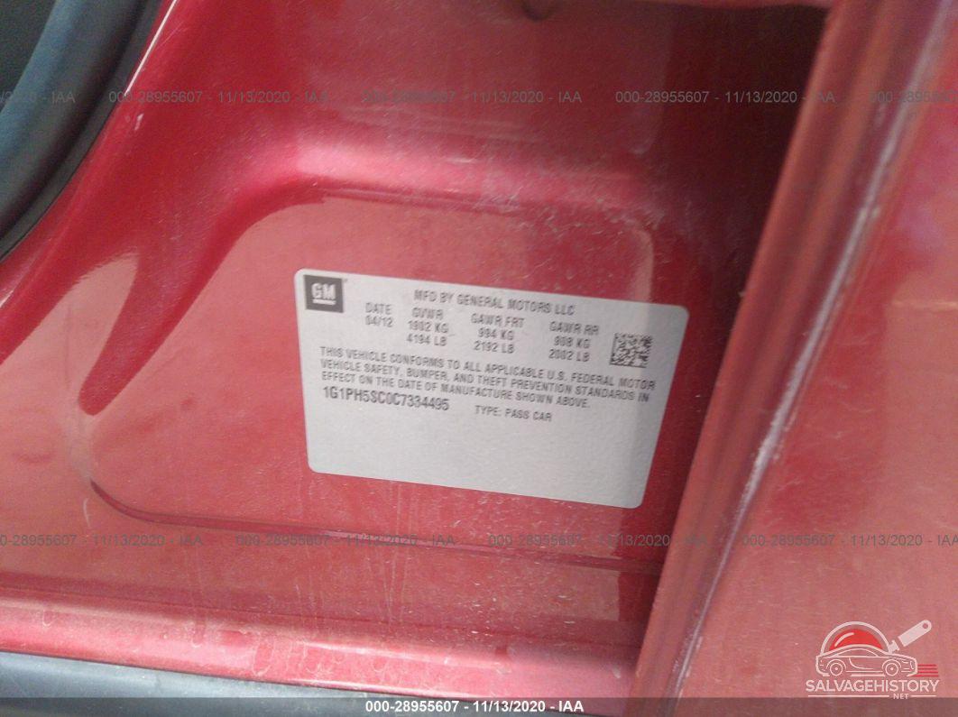 1G1PH5SC0C7334495 2012 CHEVROLET CRUZE photo no. 9