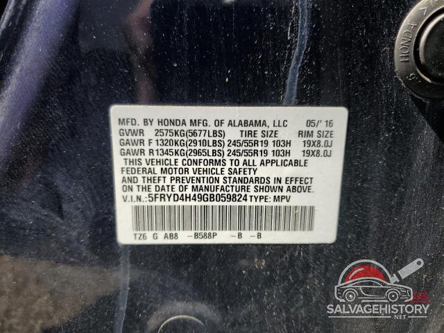 5FRYD4H49GB059824 2016 ACURA MDX photo no. 14